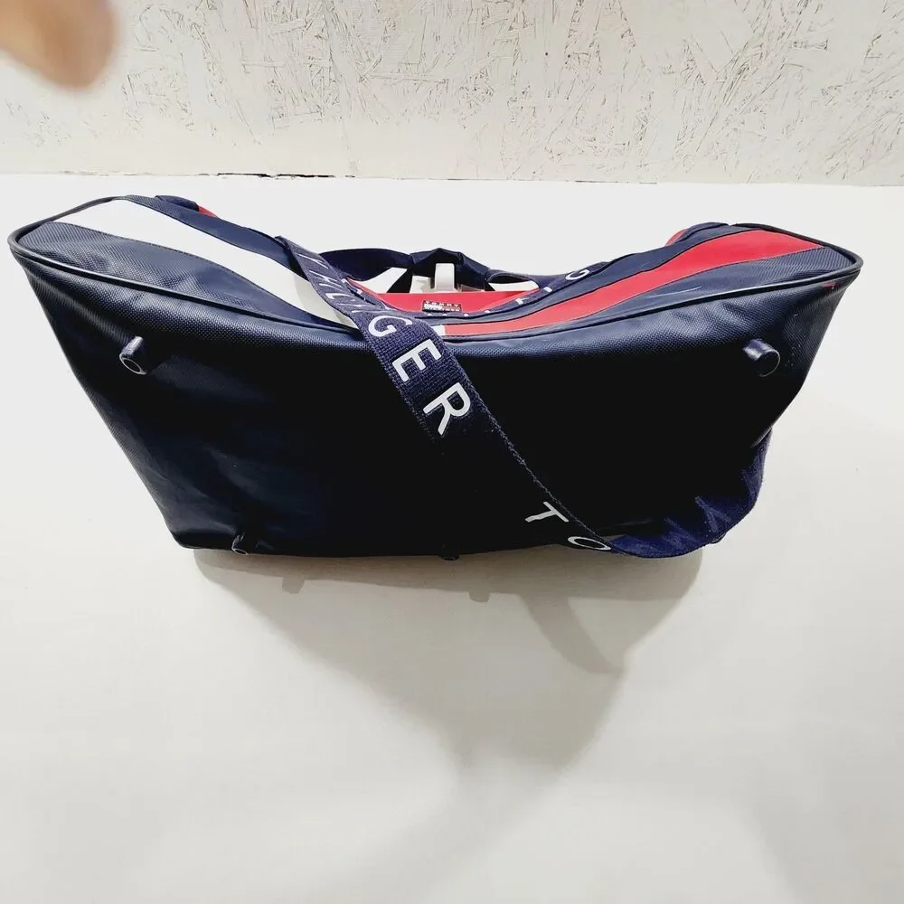 Vintage Tommy Hilfiger Duffle Bag Spell out Flag Large 24” Streetstyle 90s Y2K